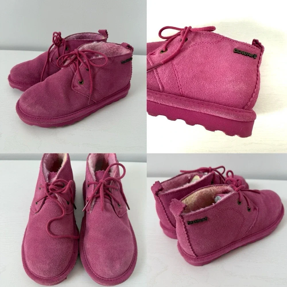 Bearpaw Shorty Youth  Ankle Hypnotic‎ Violet  SIZE 1 Chukka Skye Suede Pink